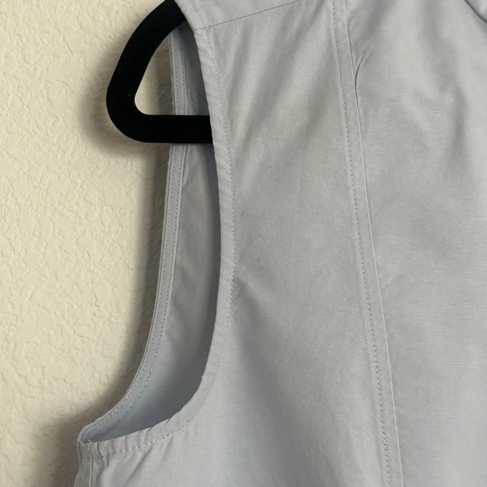 MM LAFLEUR baby blue sleeveless 100% cotton blouse M - Picture 6 of 8